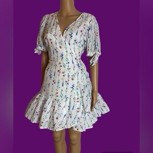 Lauren Conrad ruffled wrap dress size medium